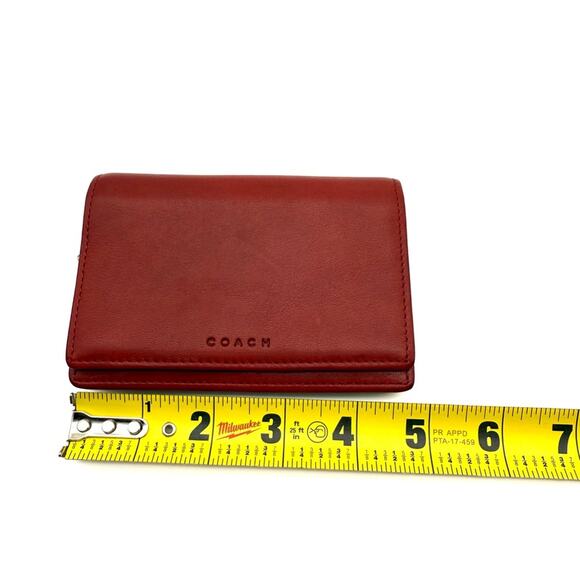 Vintage Coach Bedford Multi-Function Wallet Keychain Wallet Red Leather 6994 - Picture 12 of 13